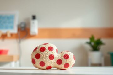 Een rode gevlekte nier in een medische omgeving.