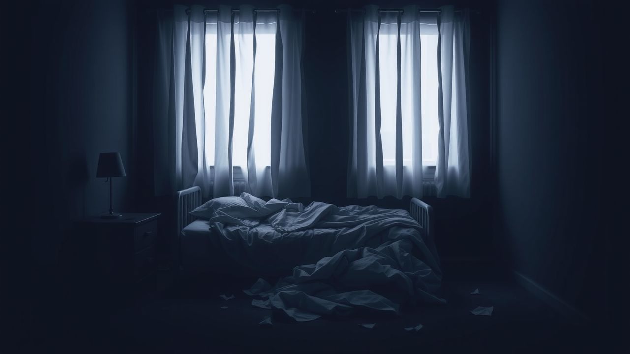 Een verwaarloosde slaapkamer met rommel en ongemak.