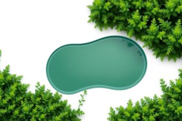 Een rustgevende vijver omringd door groen, gerelateerd aan gezondheidsthema's zoals nierstenen en prostaatproblemen.