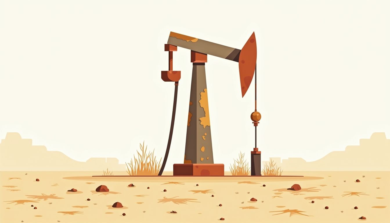 Een oude metalen waterpomp in een droog veld met aardetinten. Een oude metalen waterpomp in een droog veld met aardetinten.